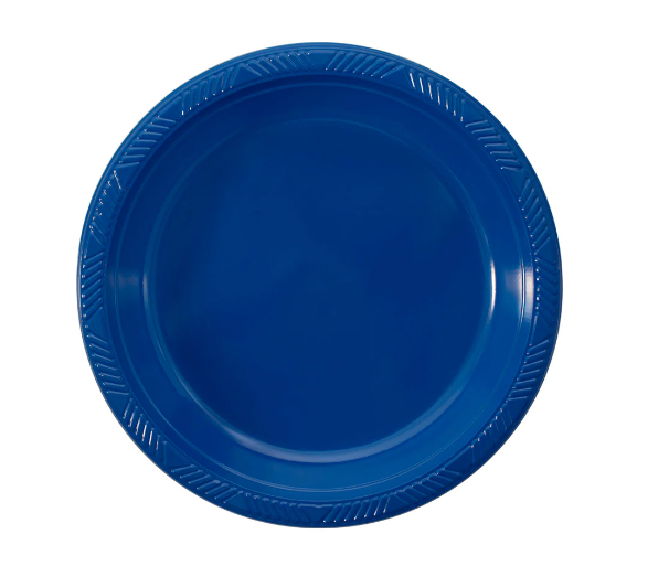 Plato Deluxe Grande Azul Rey 22 cm  x 10 Unidades Sempertex