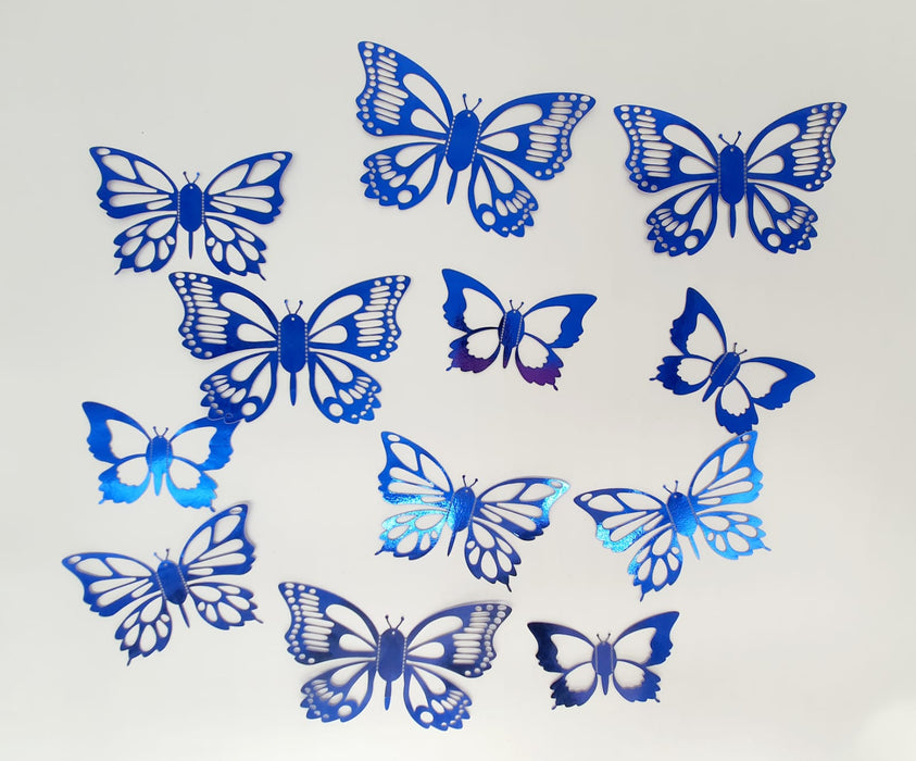 Aplique de Mariposas Decorativas Azul X 12 Unidades