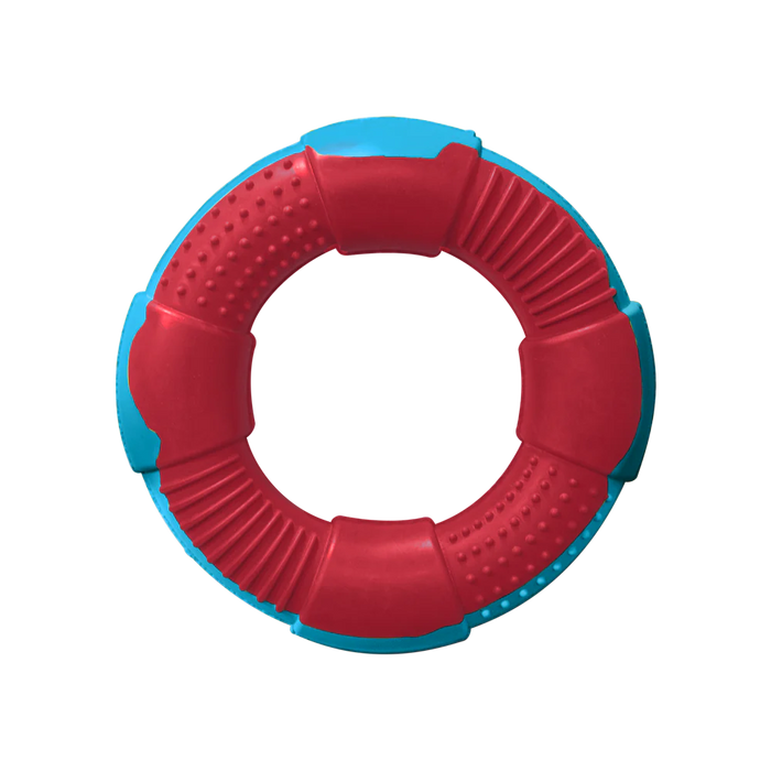 Juguete Aro Mediano Rojo/Azul Caribe Para Macotas x 1 Unidad