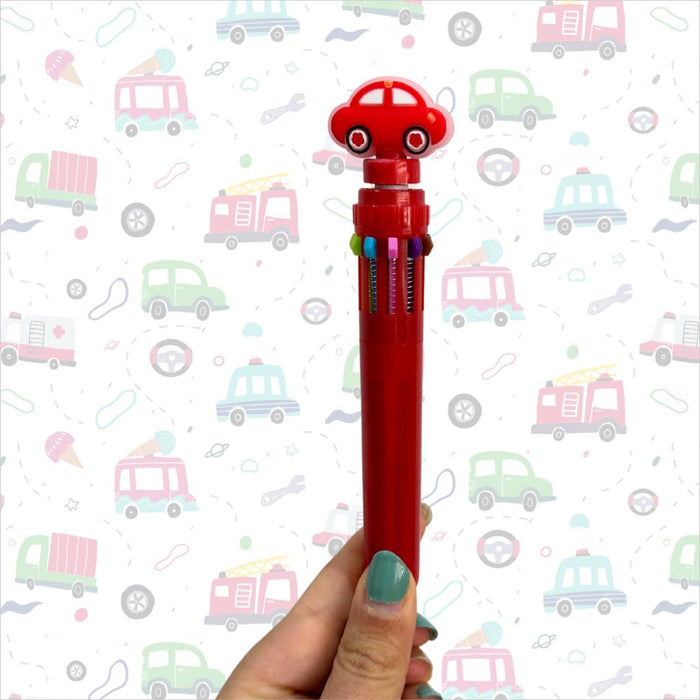 Esfero Giratorio 10 Minas Multicolor Carrito Rojo X 1
