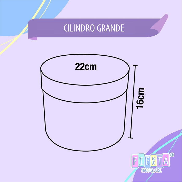 Caja Cilindro Grande Rosada x 1 Unidad