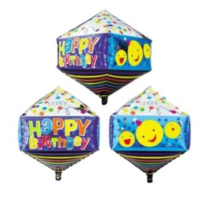 Globo Metalizado Diamante Happy Birthday 18"