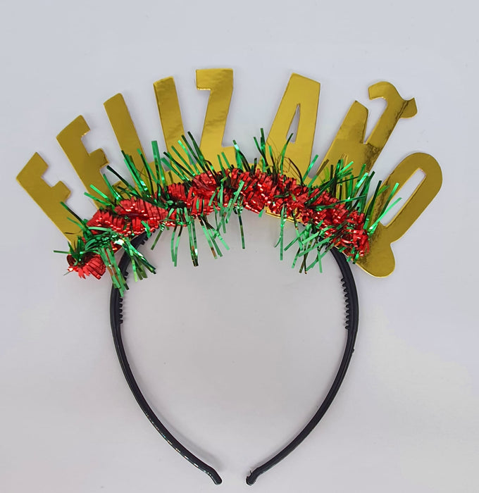 Diadema Feliz Año Dorada x 6 Unidades