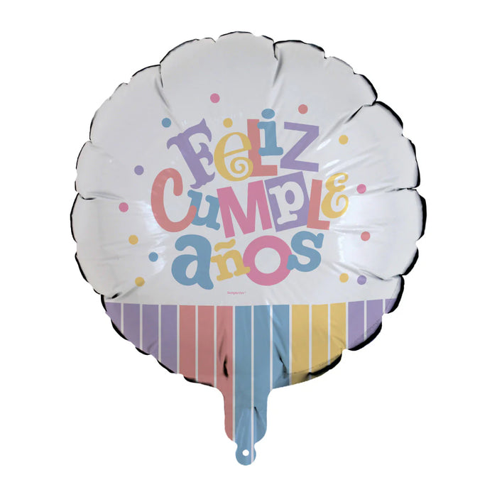 Globo Foil Feliz Cumpleaños Festival Pastel 18" x 1 Unidad Sempertex