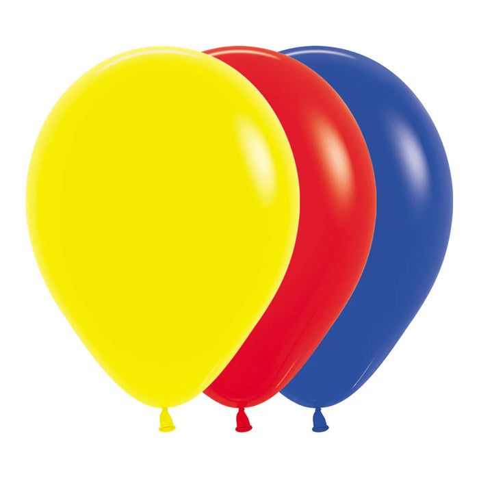 Globos Surtidos Colores Primarios Fashion R12 x 50 Unidades Sempertex