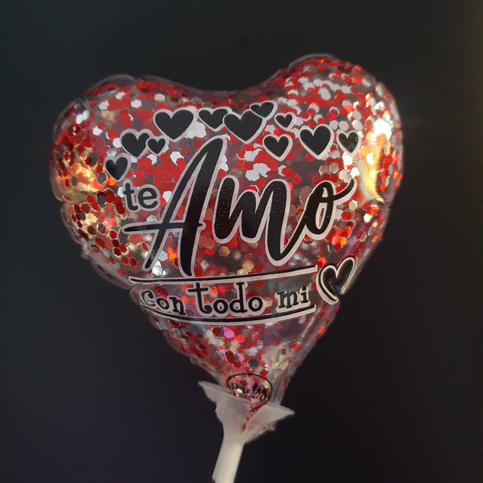 Globo Burbuja Corazon Mensaje 10" X Unidad Ref. 1