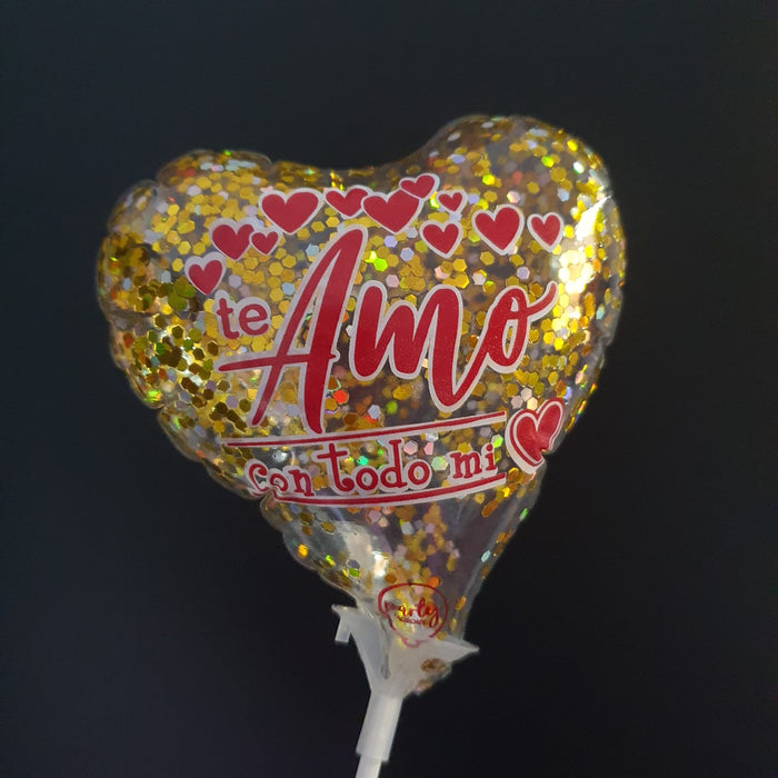 Globo Burbuja Corazon Mensaje 10" X Unidad Ref. 3