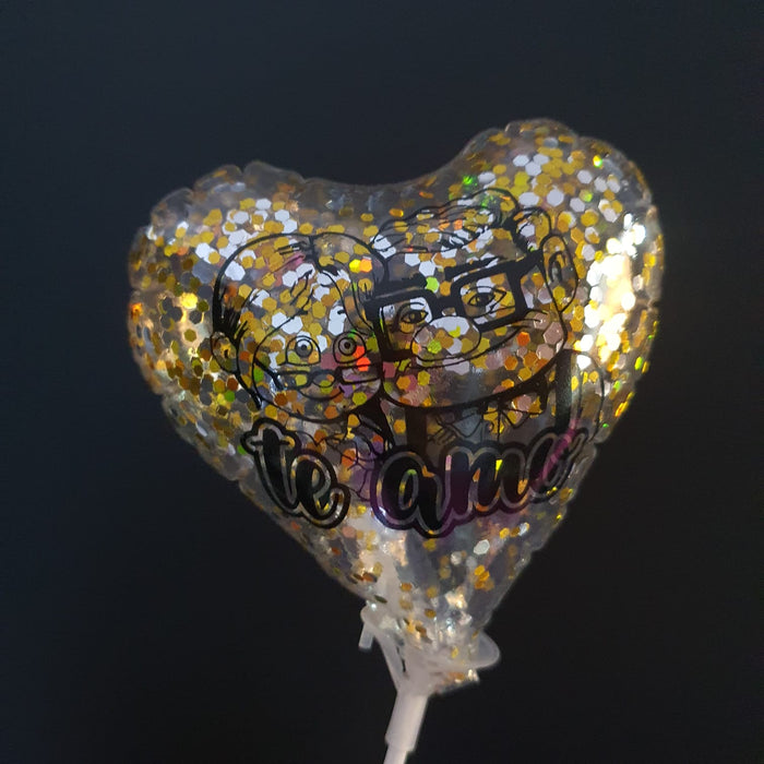 Globo Burbuja Corazon Mensaje 10" X Unidad Ref. 4