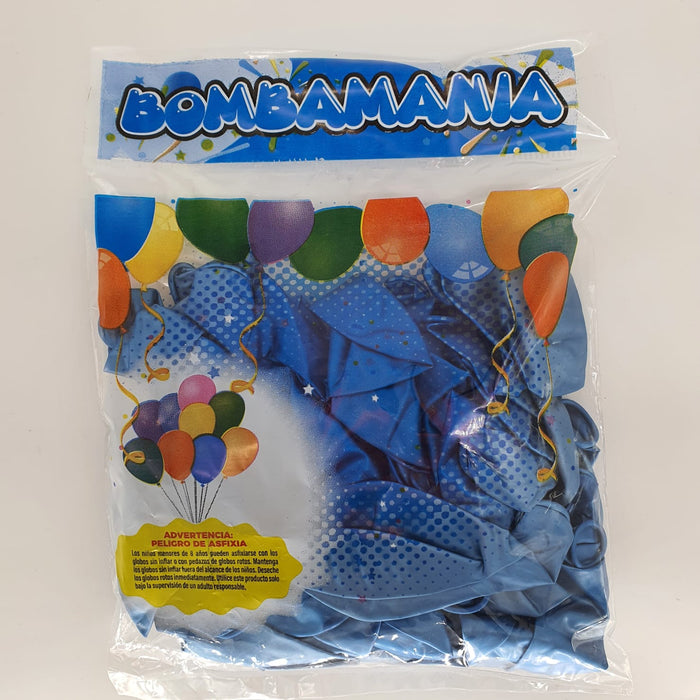 Globo Cromado Linea Economica R12 Azul X 50 Unidades