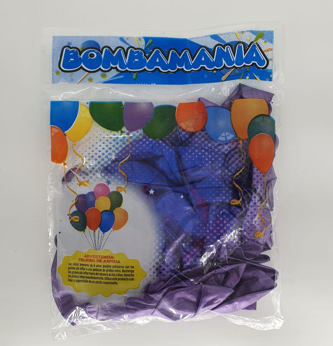 Globo Cromado Linea Economica R12 Violeta X 50 Unidades