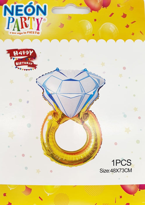 Globo Metalizado Anillo Diamante 28"