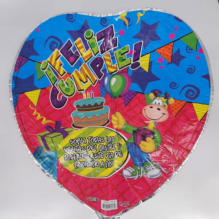 Globo Metalizado Corazon Mensaje  18" X Unidad Ref. 3