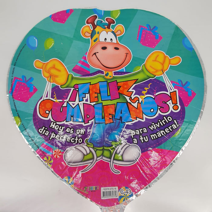 Globo Metalizado Corazon Mensaje  18" X Unidad Ref. 8