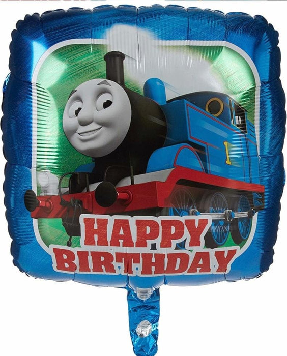 Globo Metalizado Cuadrado Happy Birthday Tren Thomas 18"