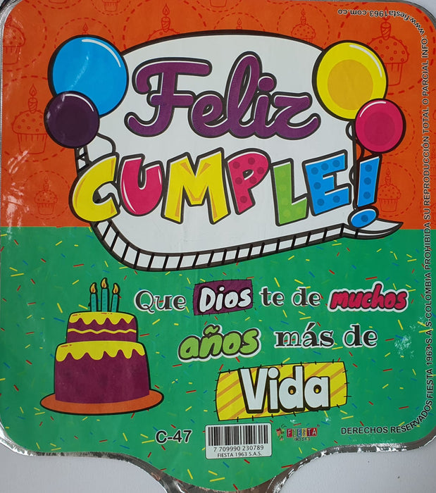 Globo Metalizado Cuadrado Mensaje 10" X Unidad Ref. 9