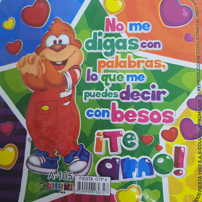 Globo Metalizado Cuadrado Mensaje  4" X Unidad Ref. 9