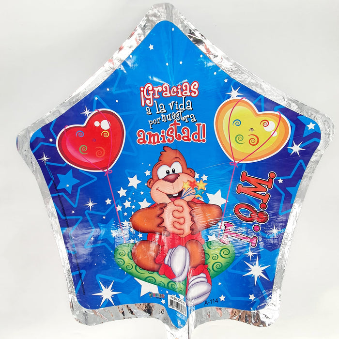 Globo Metalizado Estrella Mensaje 18" X Unidad Ref. 1