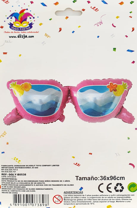 Globo Metalizado Gafas Tropicales 38"
