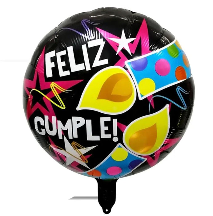 Globo Metalizado Redondo Feliz Cumple Velitas 18"