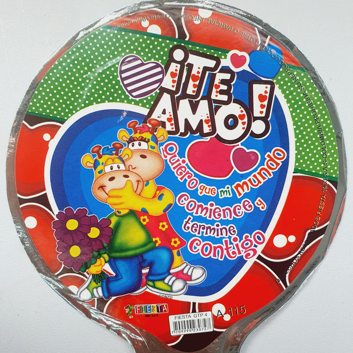 Globo Metalizado Redondo Mensaje  4" X Unidad Ref. 5