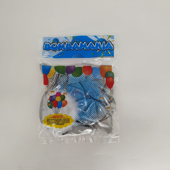 Globo Cromado Linea Economica R12 Plateado X 20 Unidades