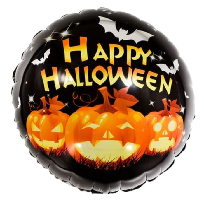 Globo Metalizado Halloween Negro Happy Halloween Calabazas 18” X 1 Unidad