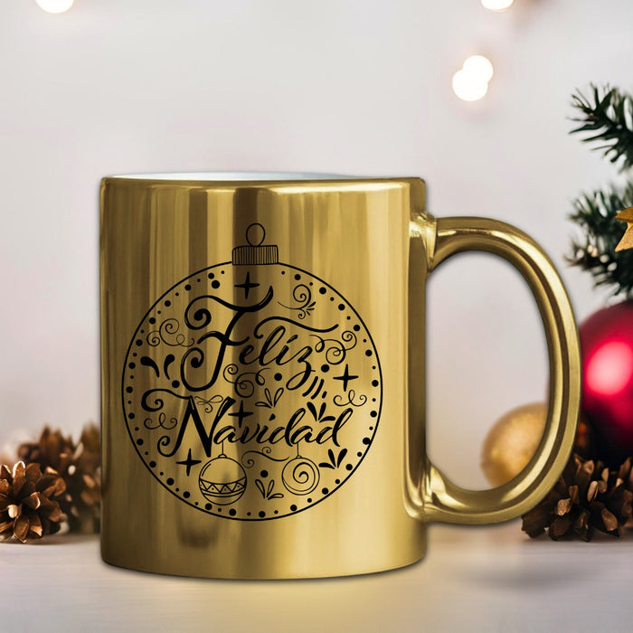 Mug Dorado Navidad 11 Oz Surtidos Caja  x 36 Unidades