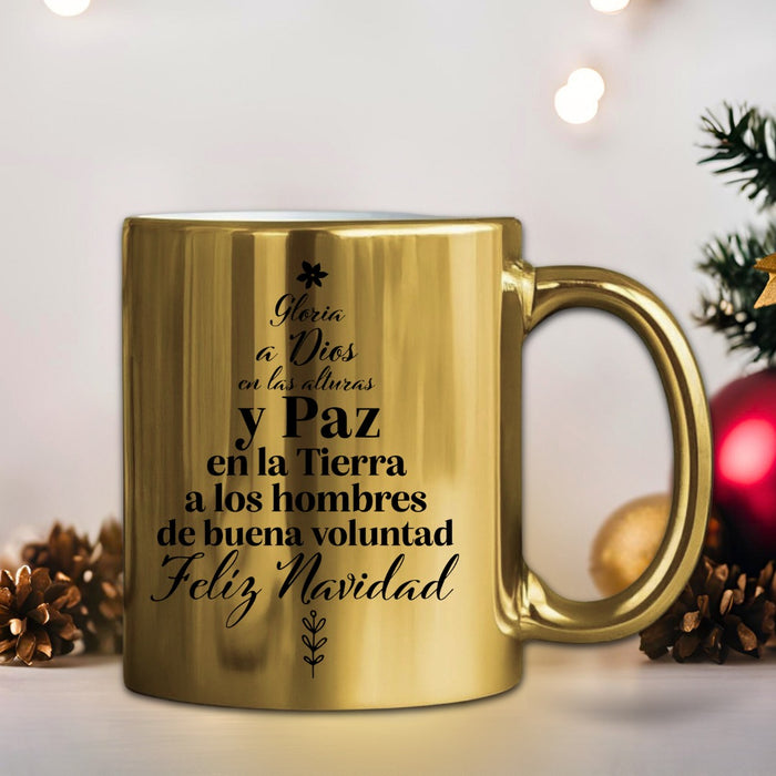 Mug Dorado Navidad 11 Oz Surtidos Caja  x 36 Unidades