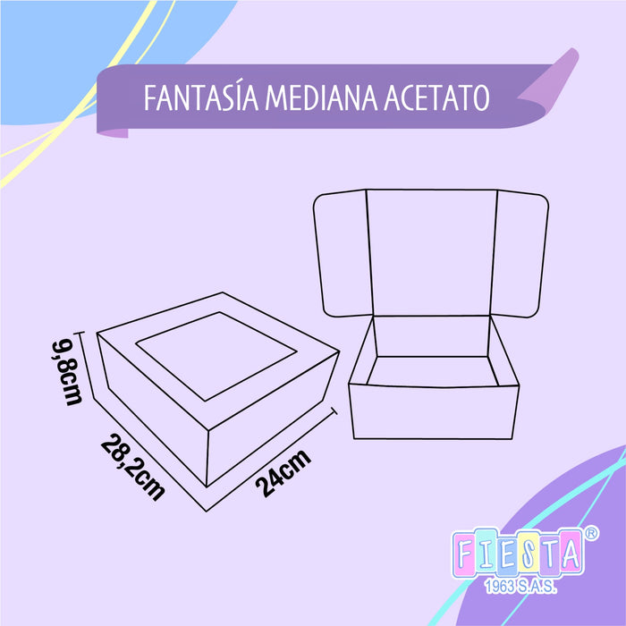 Caja Fantasia Acetato Mediana Feliz Dia X 1 Unidad