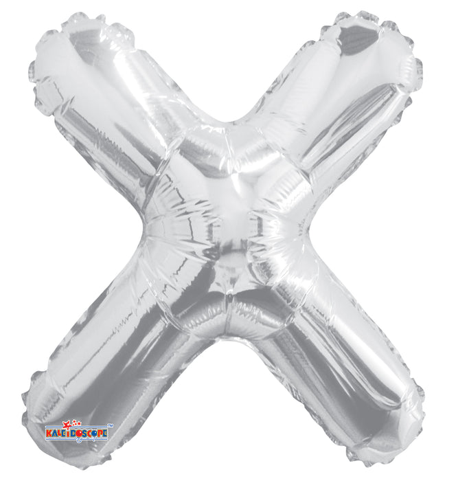 Globo Letra X Plateado 14" Conver Kaleidoscope