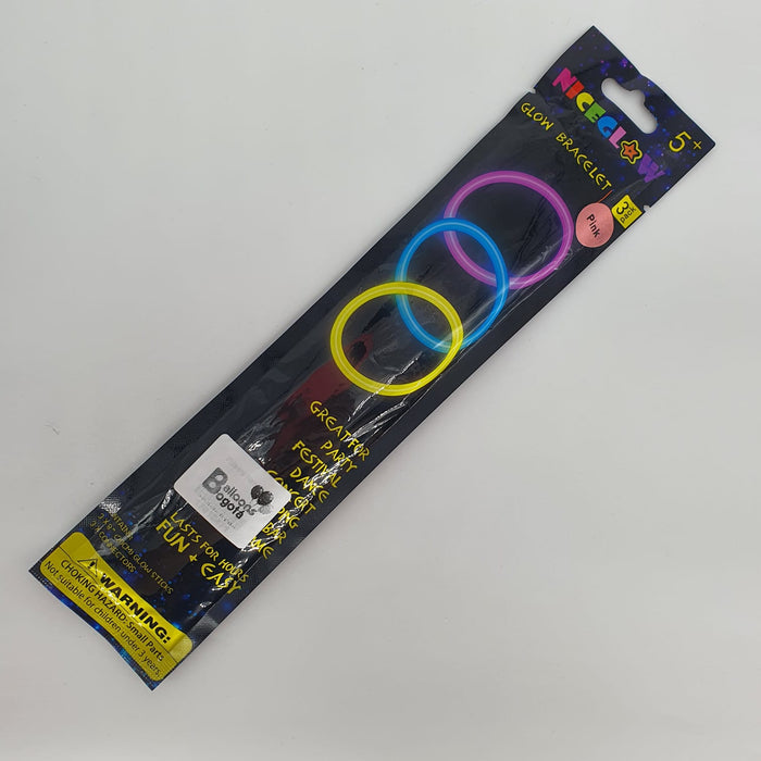 Manilla de Fiesta Fluorescente Rosada X 3 Unidades