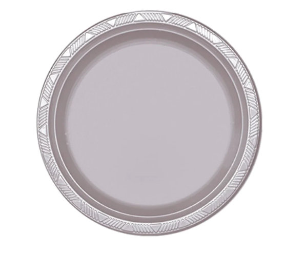 Plato Deluxe Grande Plata 22 cm  x 10 Unidades Sempertex