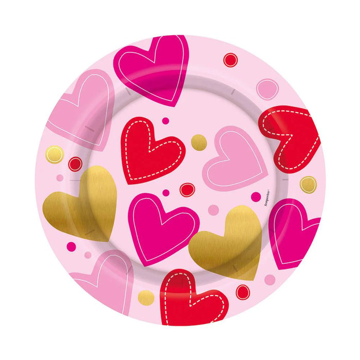 Plato 7" Corazones Surtidos X 8 Unidades Sempertex