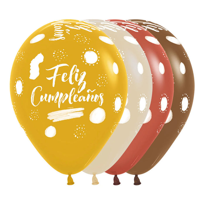 Globo Infinity Feliz Cumpleaños Terra Fashion Surtido R12 x 12 Unidades Sempertex