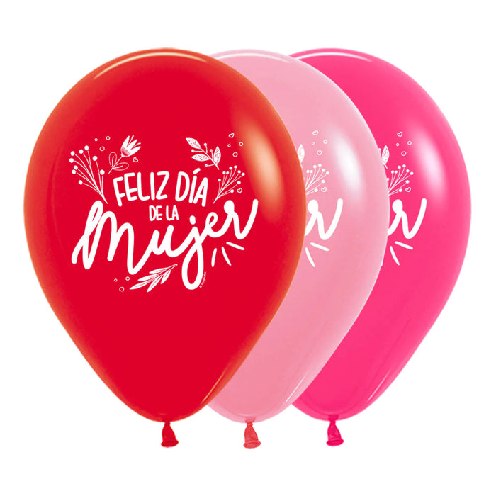 Globo Impreso Feliz Dia de la Mujer Fashion Surtido R12 X 12 Unidades Sempertex
