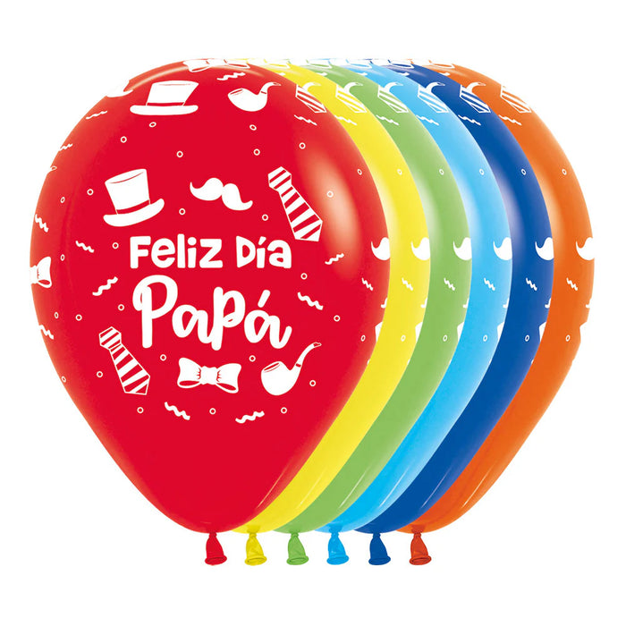 Globo Feliz Dia Papa Sombreros Infinity Fashion Surtido R12 x 50 Unidades Sempertex