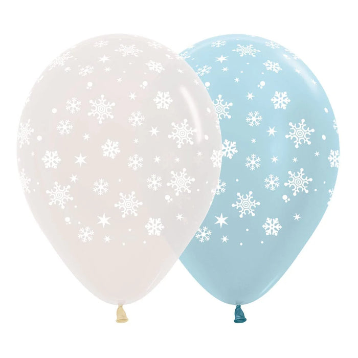 Globo Copos De Nieve Cristal y Satin Surtidos R12 x 12 Unidades Sempertex