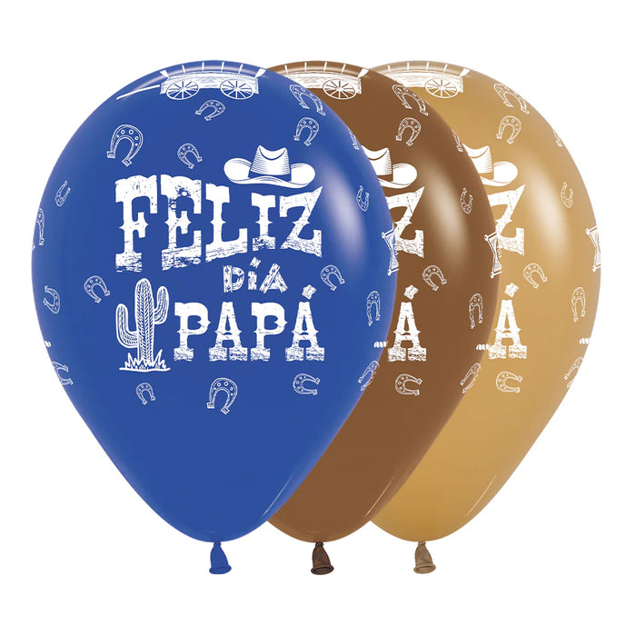 Globo Feliz Dia Papa Oeste Infinity Fashion Surtido R12 x 50 Unidades Sempertex