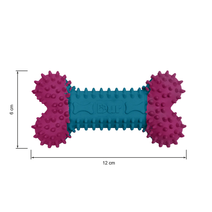 Juguete Hueso Pequeño Azul Caribe/Fucsia Para Macotas x 1 Unidad