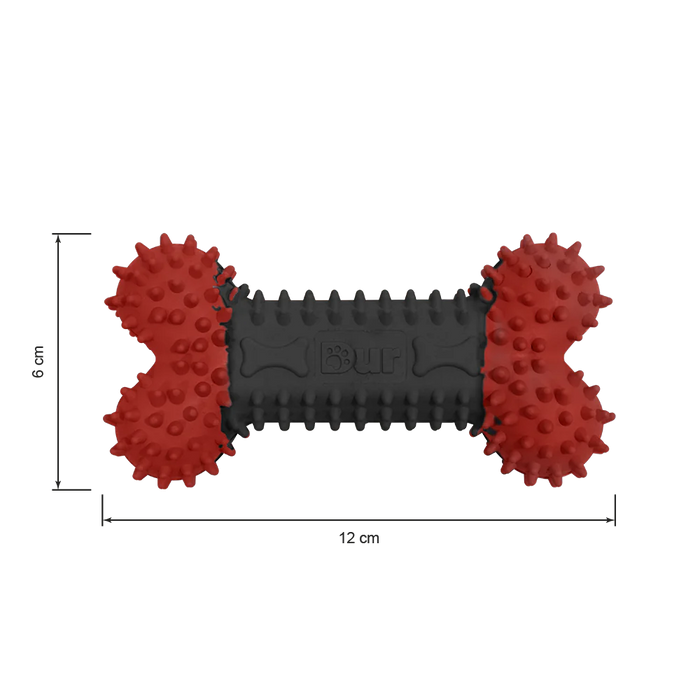 Juguete Hueso Pequeño Negro/Rojo Para Macotas x 1 Unidad