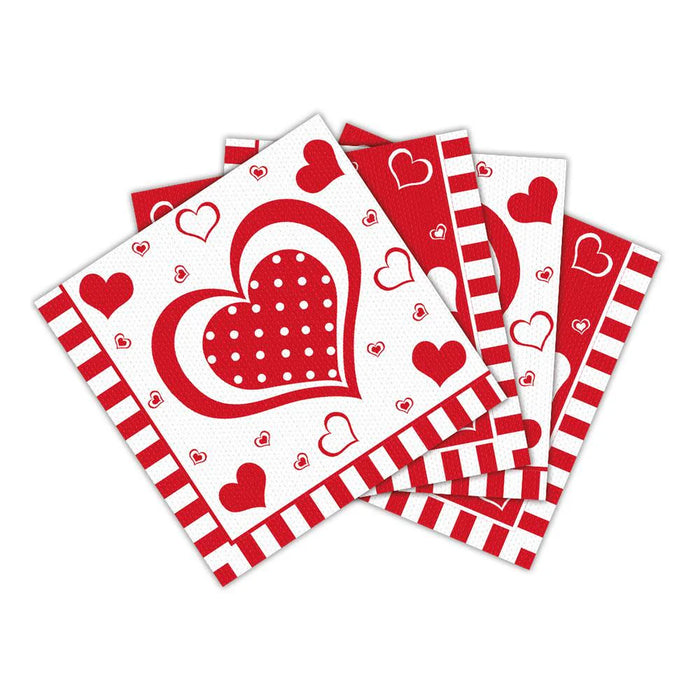 Servilleta Pequeña Corazones Polka x 16 Unidades