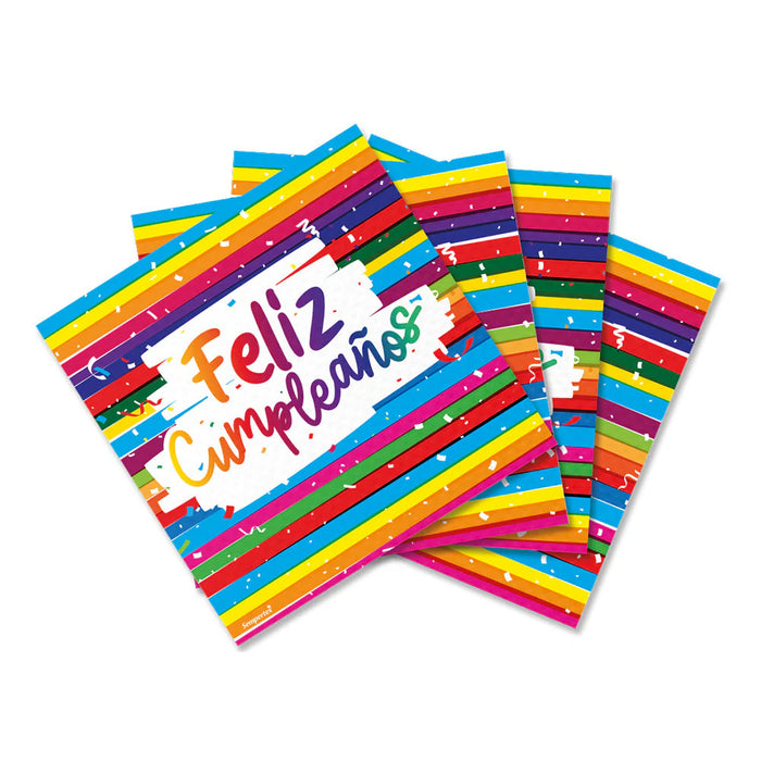 Servilleta Pequeña Feliz Cumpleaños Festivo x 16 Unidades