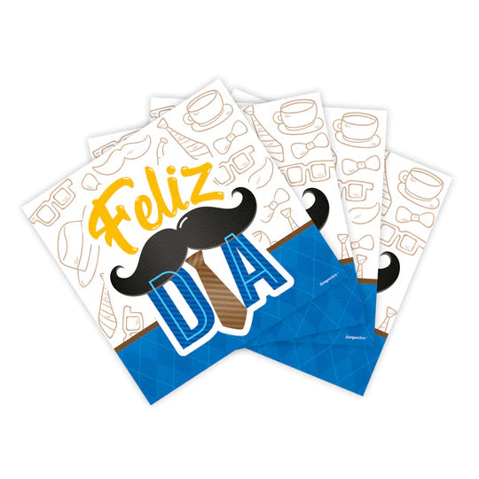 Servilleta Pequeña Fiesta Bigotes X 16 Unidades Sempertex