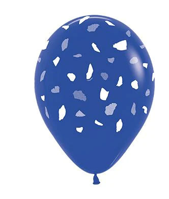 Globo Terrazo Azul R12 x 12 Unidades Sempertex