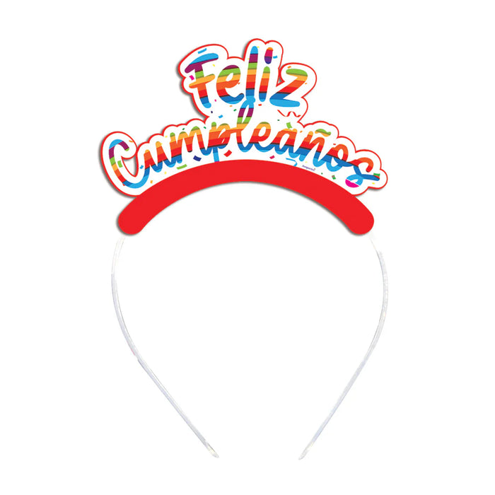 Tiara Impresa Feliz Cumpleaños Festivo X 3 Unidades Sempertex