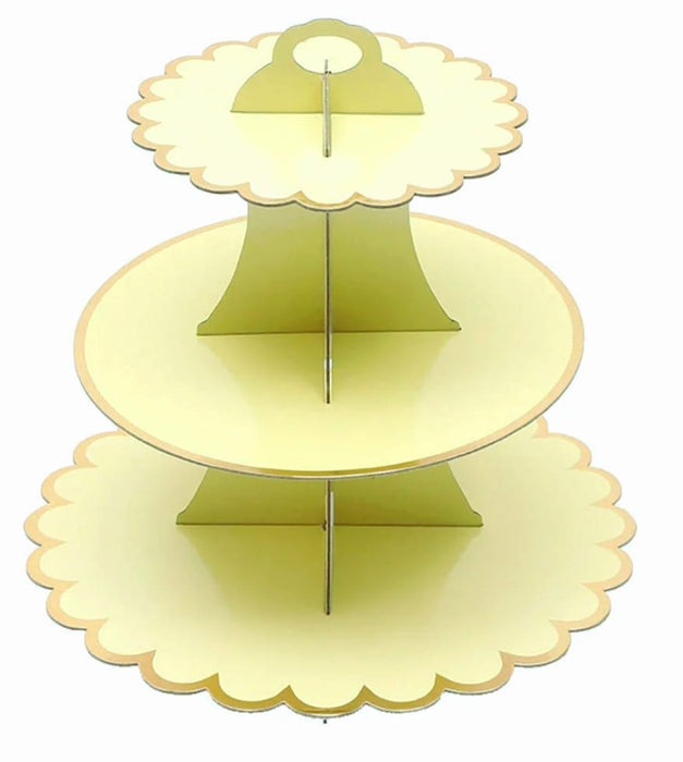 Torre Base para Cupcakes 3 Niveles Amarillo Limon