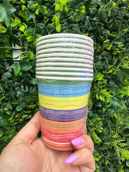 Vaso 9 Oz Fiesta Mexicana Rayas X 10 Unidades