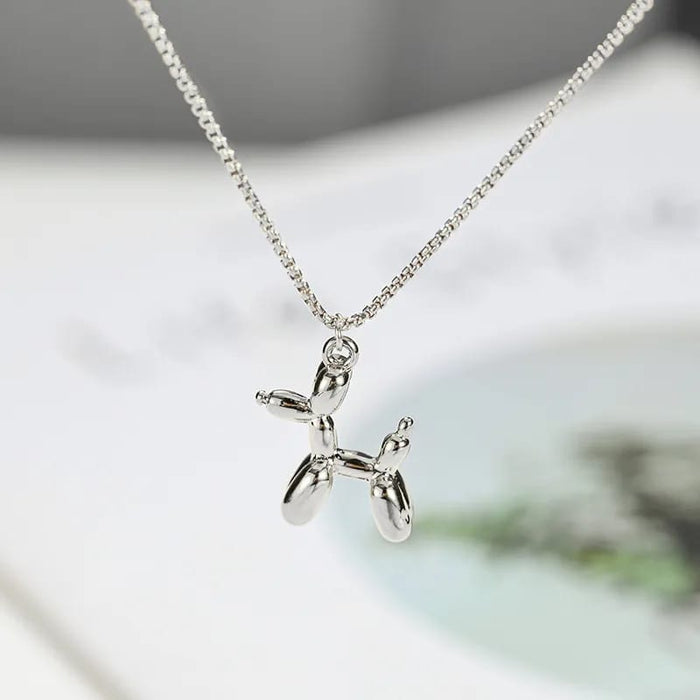 Cadena con Dije Balloon Dog Plateado