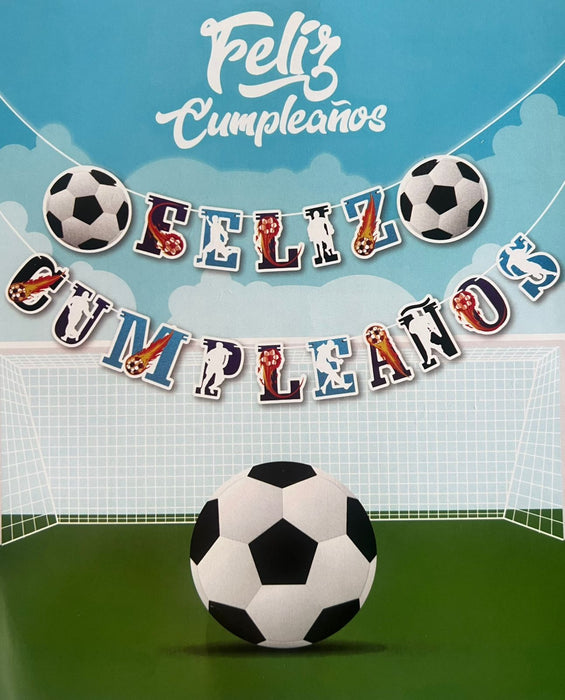 Letrero Feliz Cumpleaños Balón de Futbol