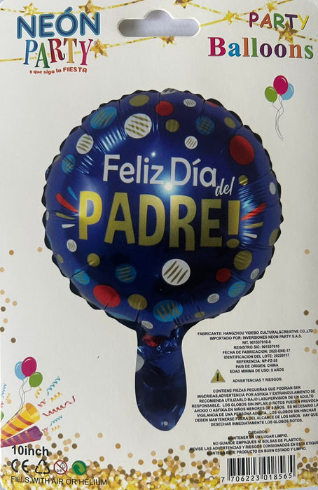 Globo Metalizado Redondo Padre 10"
